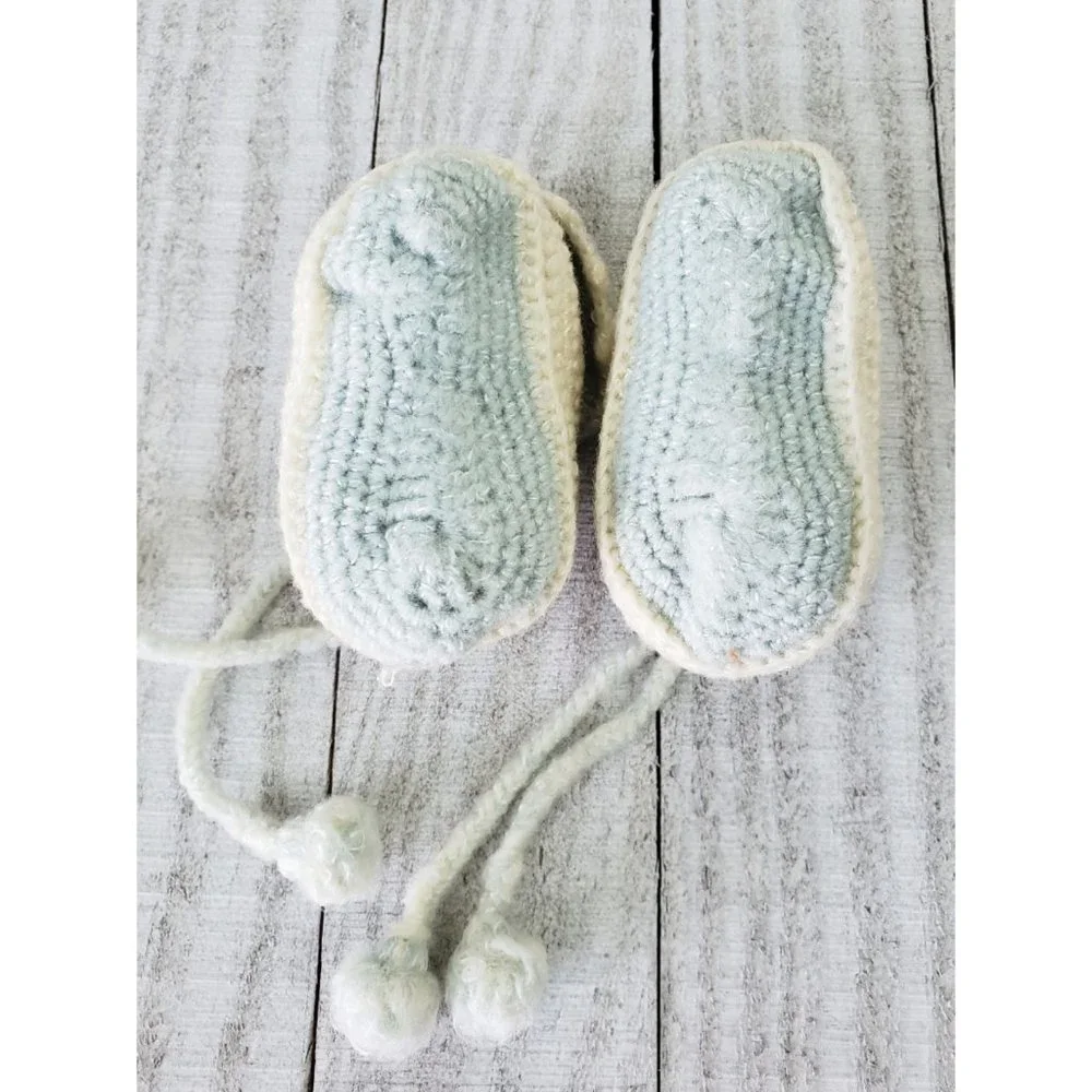 Vintage Knitted Newborn Booties